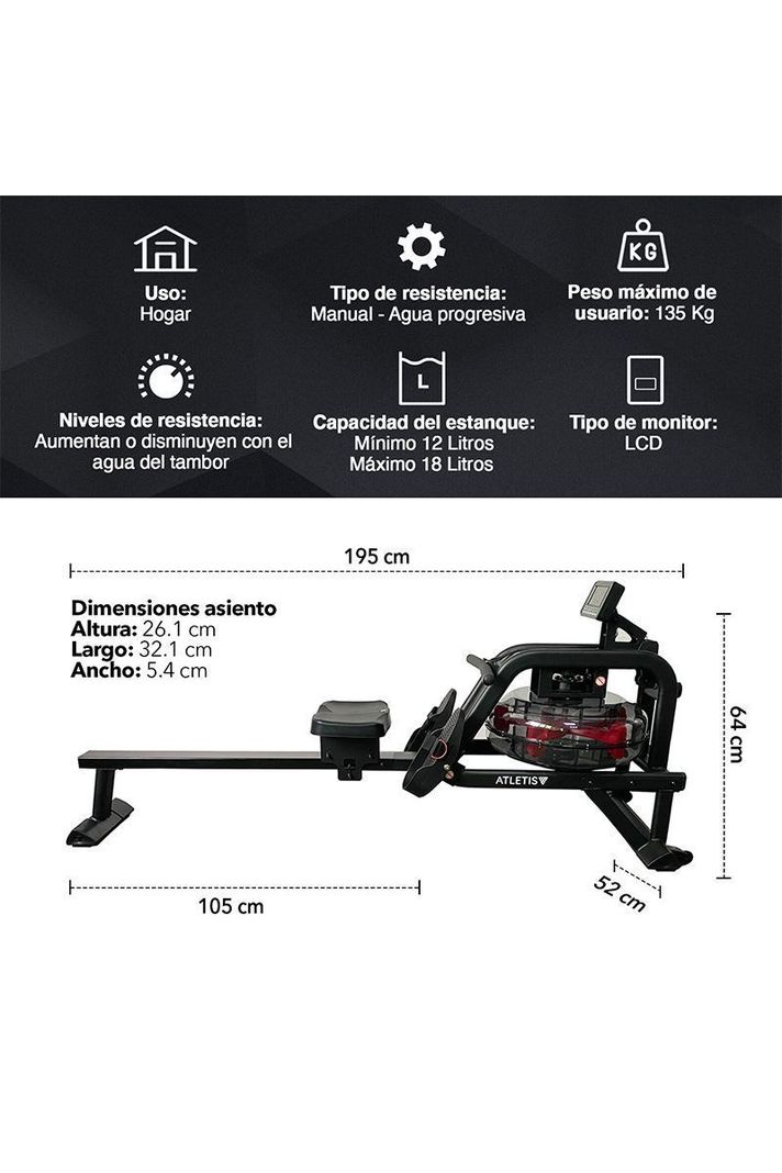 Remadora de Agua Atletis Max A302 Negro-2