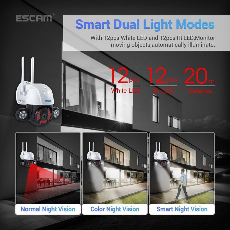 Cámara IP Wifi exterior QHD 1536 3MP ESCAM QF233-4