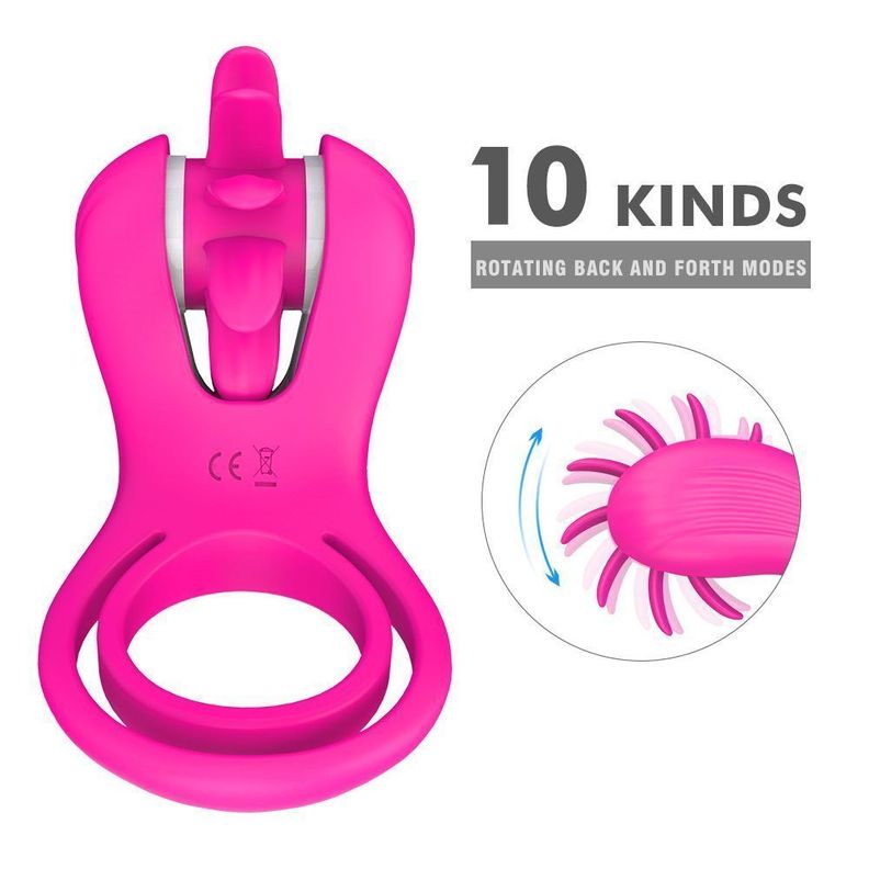 Wind Anillo Doble Para Pene Estimulador Clítoris Giratorio-4