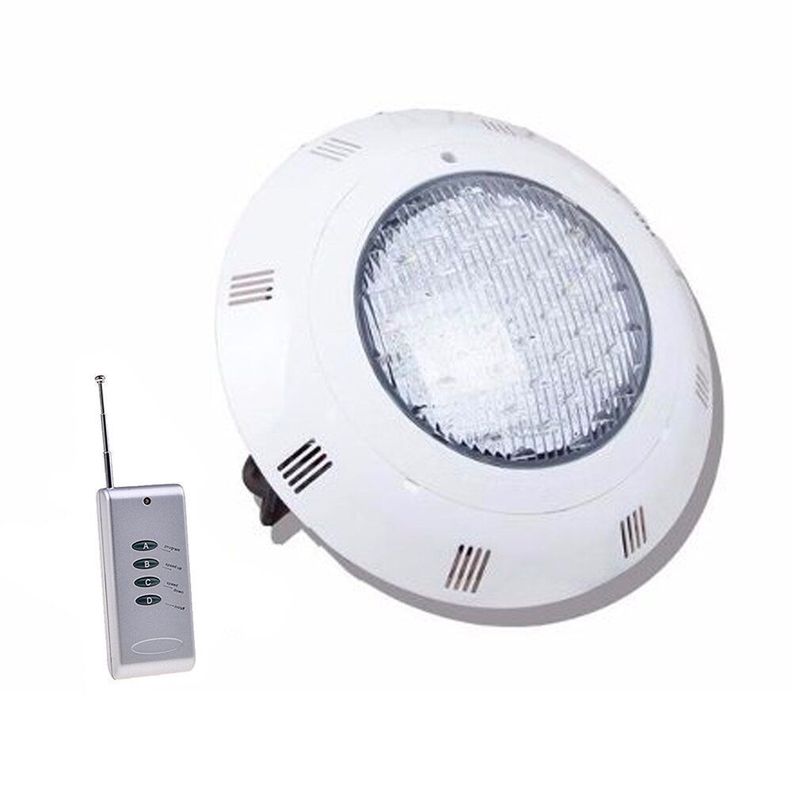 Foco LED Piscina RGB Con Control Remoto Gris 18W/12V + Fuente De Poder 5Amp-1