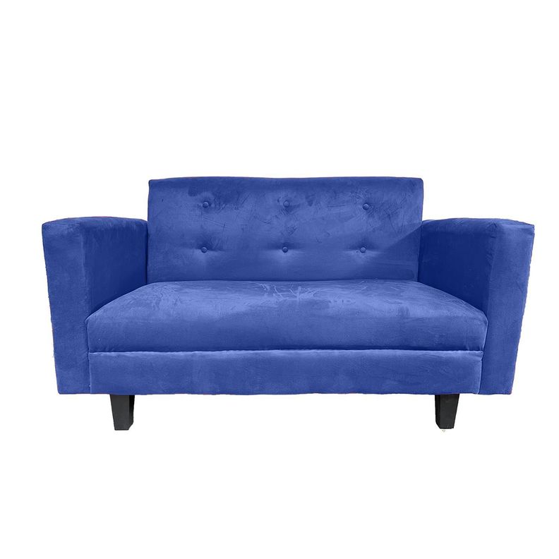 Sofa Ruan 2 Cuerpos Felpa Azul Marino-0