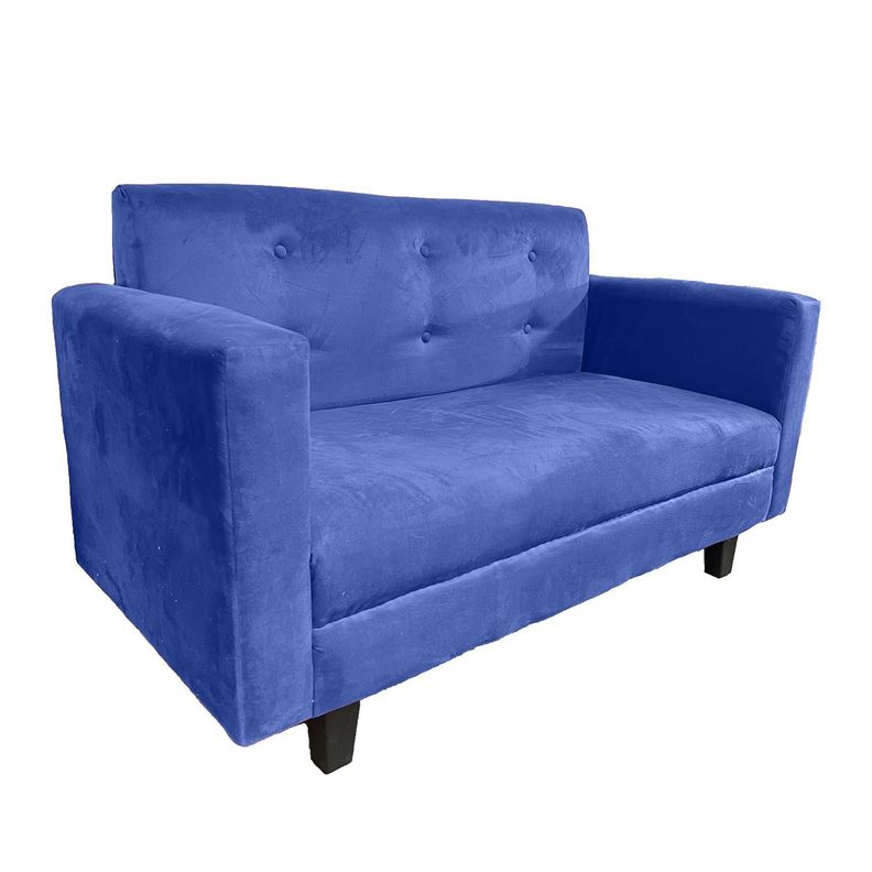 Sofa Ruan 2 Cuerpos Felpa Azul Marino-2
