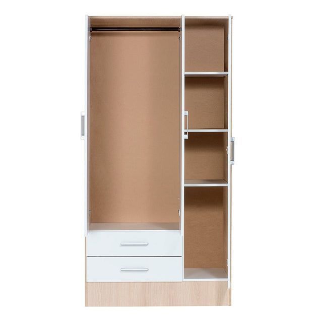 Closet 3 Puertas 2 Cajones Blanco/Jerez-1