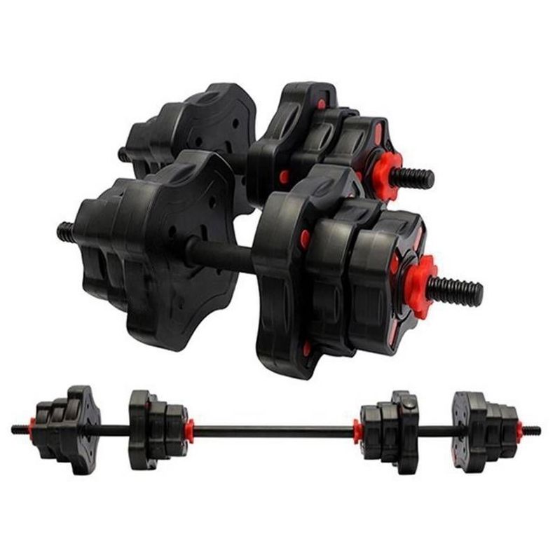 Pack 40 Kg Mancuernas Con Unión + Bases Rusas + Barra Curva-0