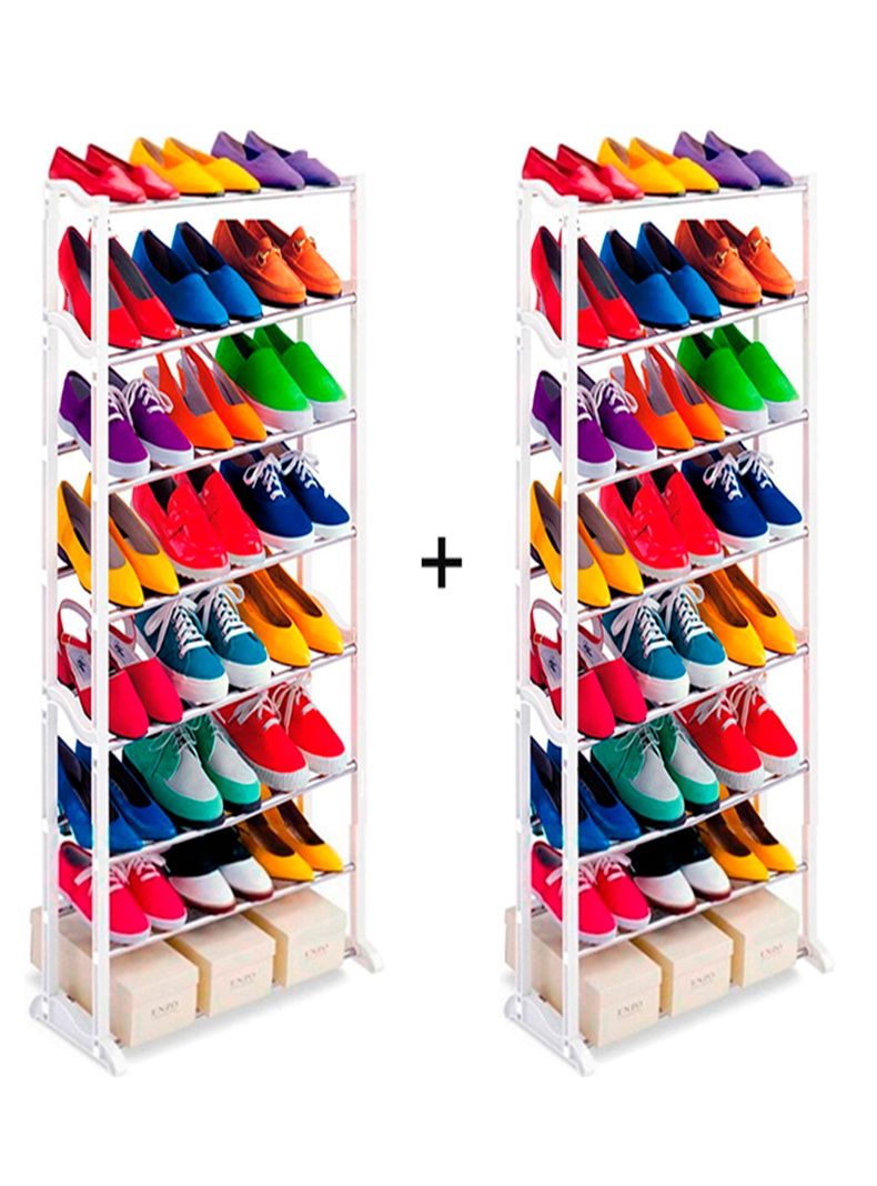 2 rack estante organizador 30 pares Blanco