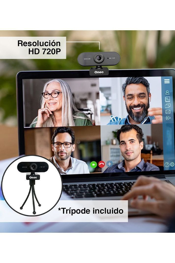 Cámara Web de 720P con Trípode Negro-5