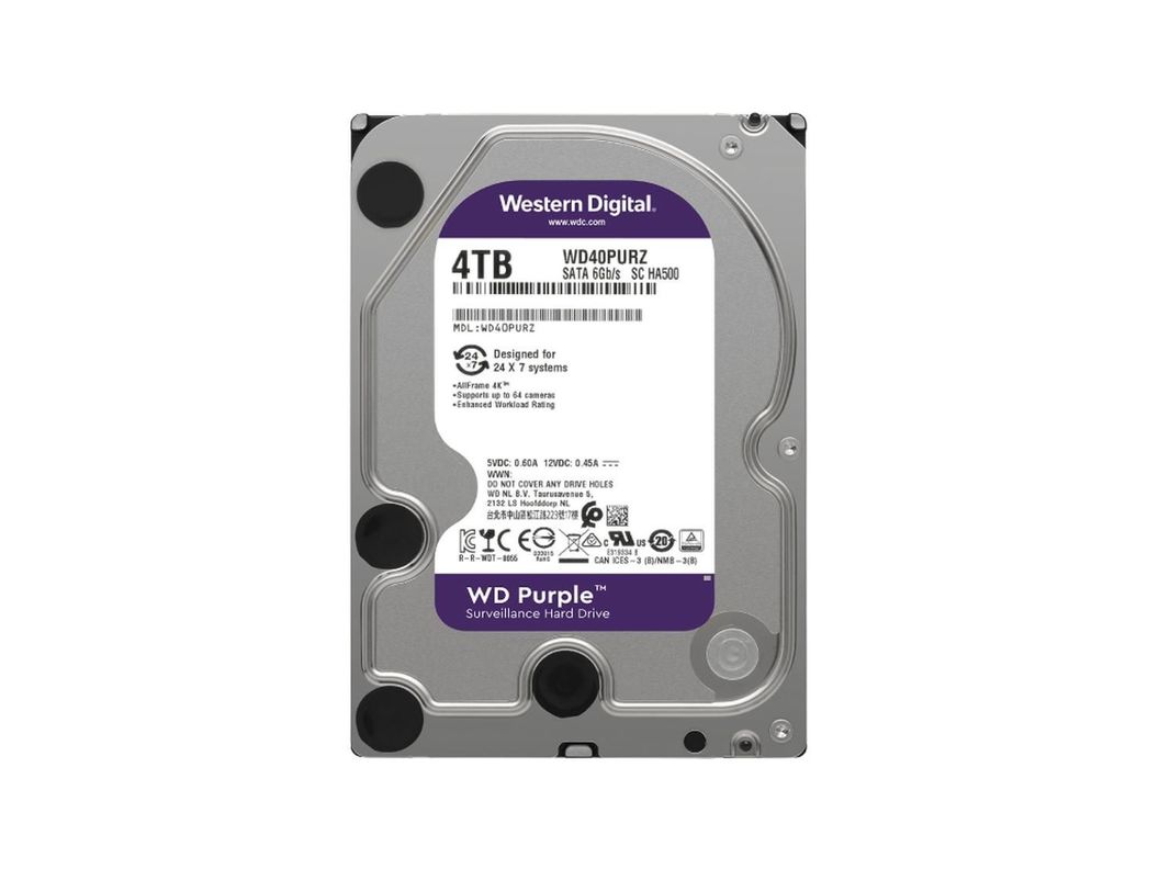 Disco Duro WD Purple WD40PURZ 4TB Surveillance 64mb 5400rpm
