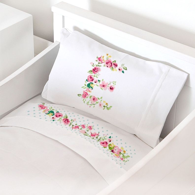 Juego de Sabanas Pack & Play, Letras Vintage E Blanco