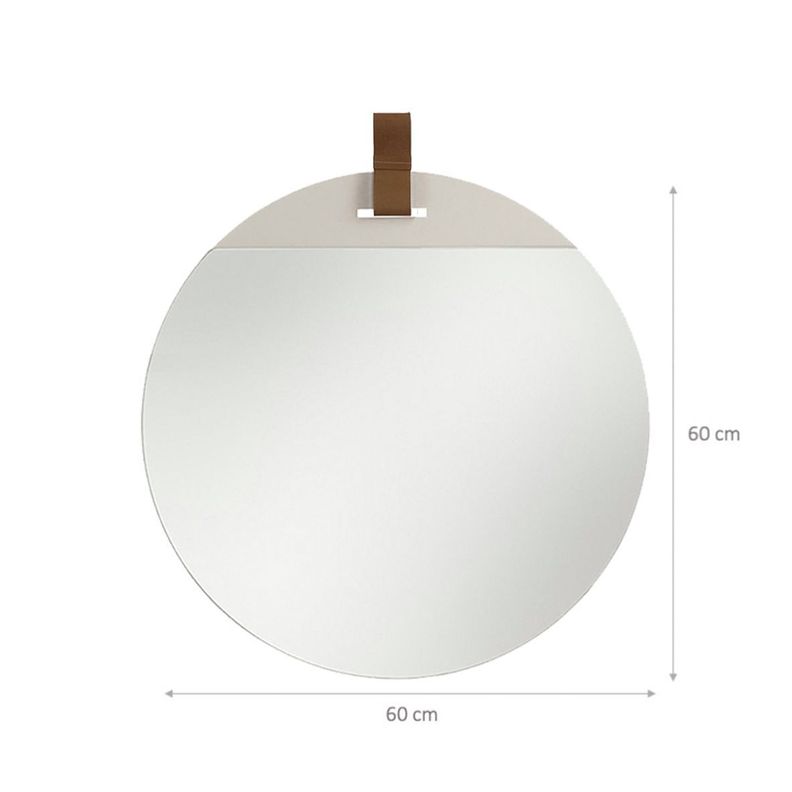 Espejo Redondo Cuero 60 cm-2
