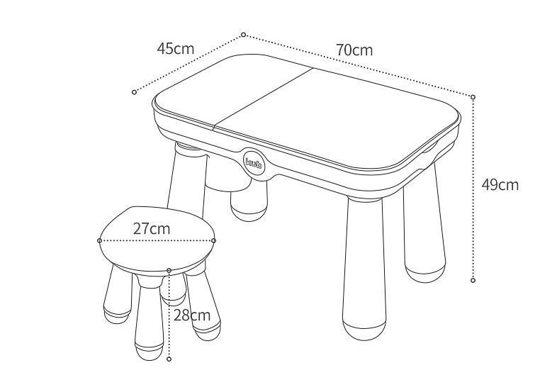 Mesa de Actividades con Tabla para Bloques de construcción-3