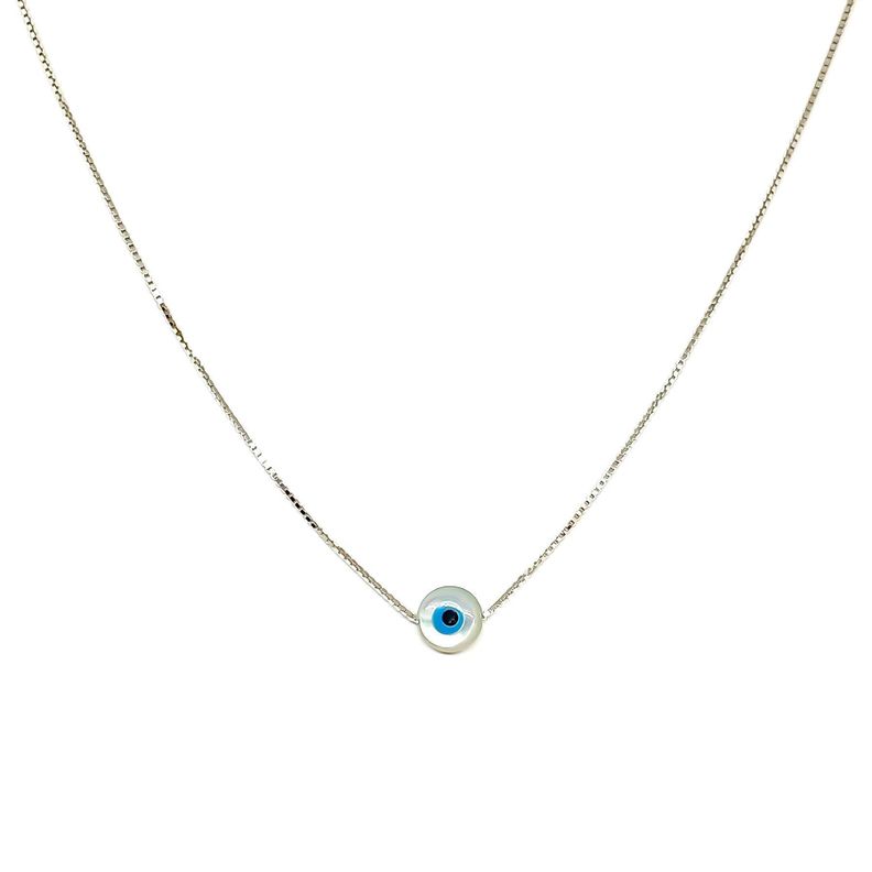 Collar Ojo Turco Nacar Plata Fina 925