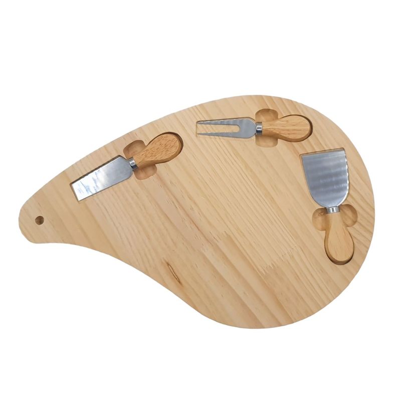 Tabla Queso Aperitivo Madera 3 Accesorios-0