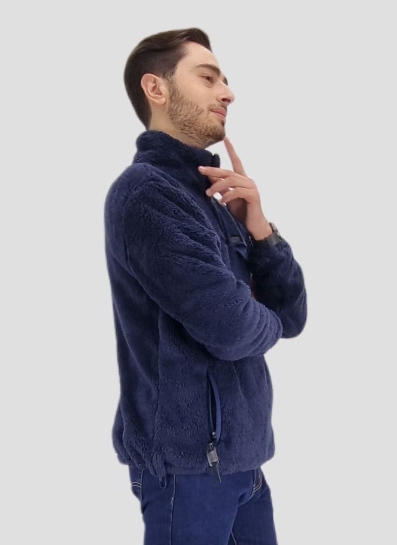 Poleron sherpa broches azul-1