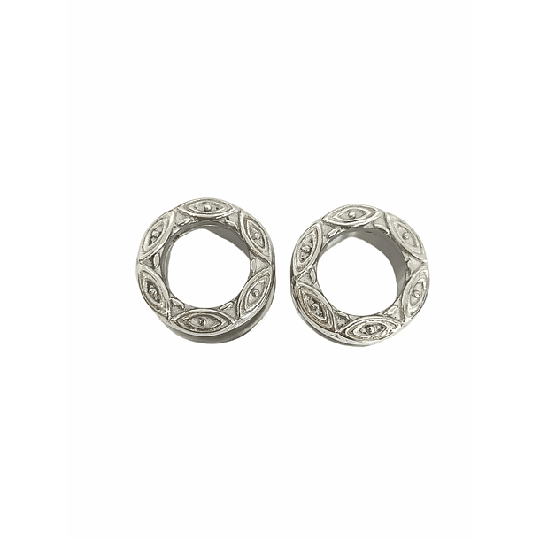 Aros Expansores Oreja Figura Tribal 10 mm Acero Tunel Plug-0
