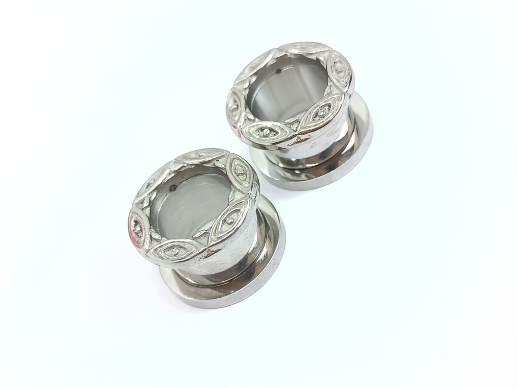 Aros Expansores Oreja Figura Tribal 10 mm Acero Tunel Plug-1