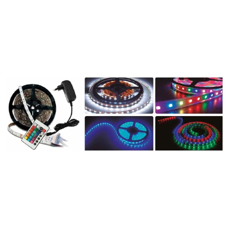 Tira Luz Led Multicolor RGB 5mt Con Control  Remoto Tecnolab-1