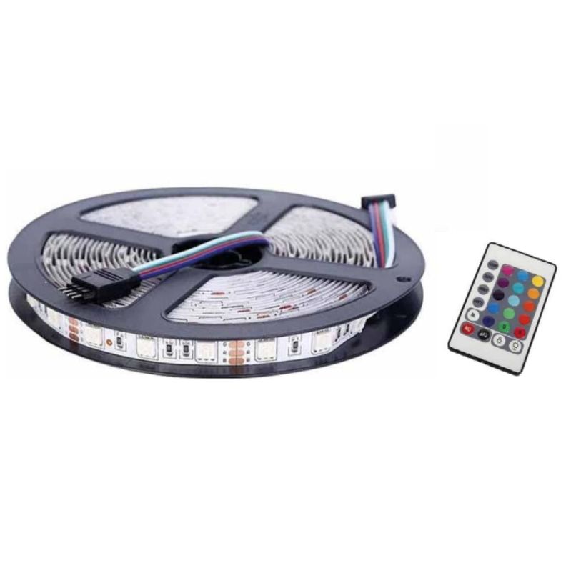 Tira Luz Led Multicolor RGB 5mt Con Control  Remoto Tecnolab-0
