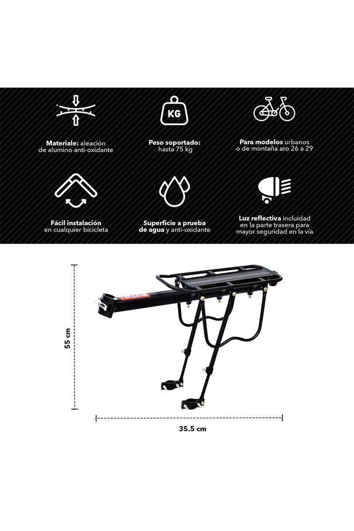 Parrilla para Bicicletas Ciclismo Negro-2