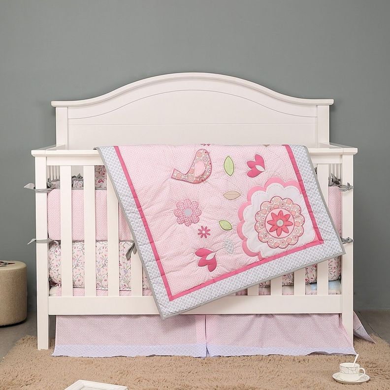 SET ROPA DE CUNA 4 PIEZAS FLOWERS-2