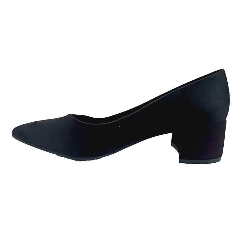 Zapato de Mujer Taco Bajo Cuadrado Negro UU676-1