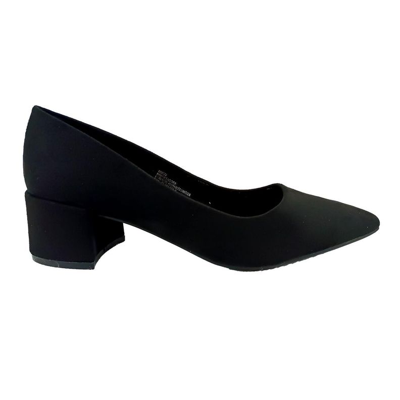 Zapato de Mujer Taco Bajo Cuadrado Negro UU676-0