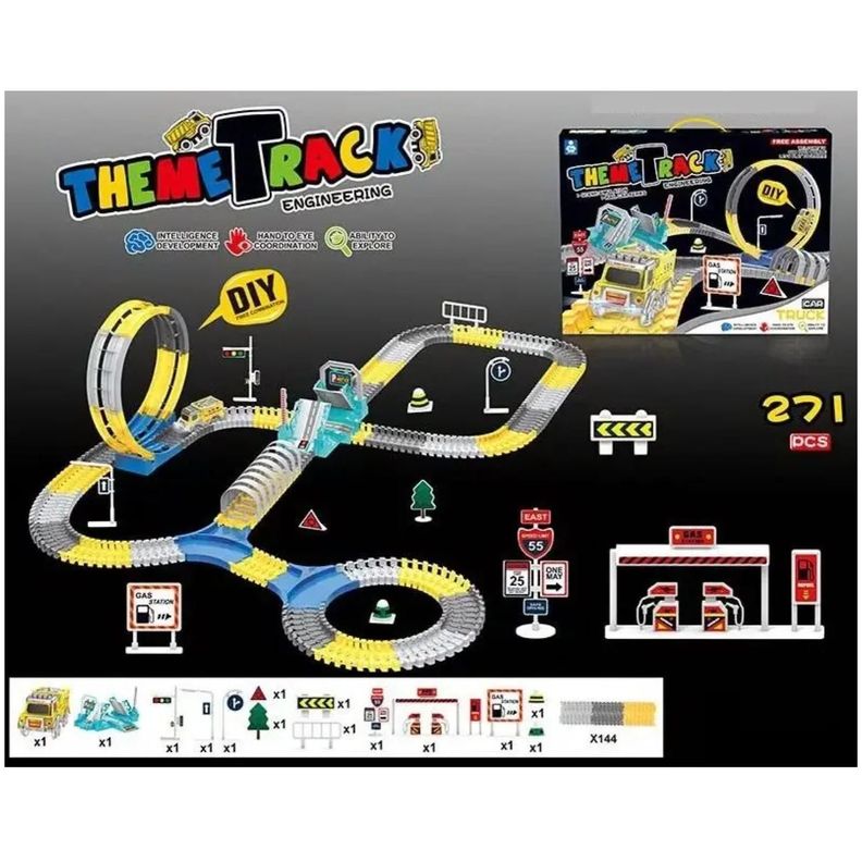 Juguete Pista De Camion Con Giro 360° 165 Piezas Infantil-1