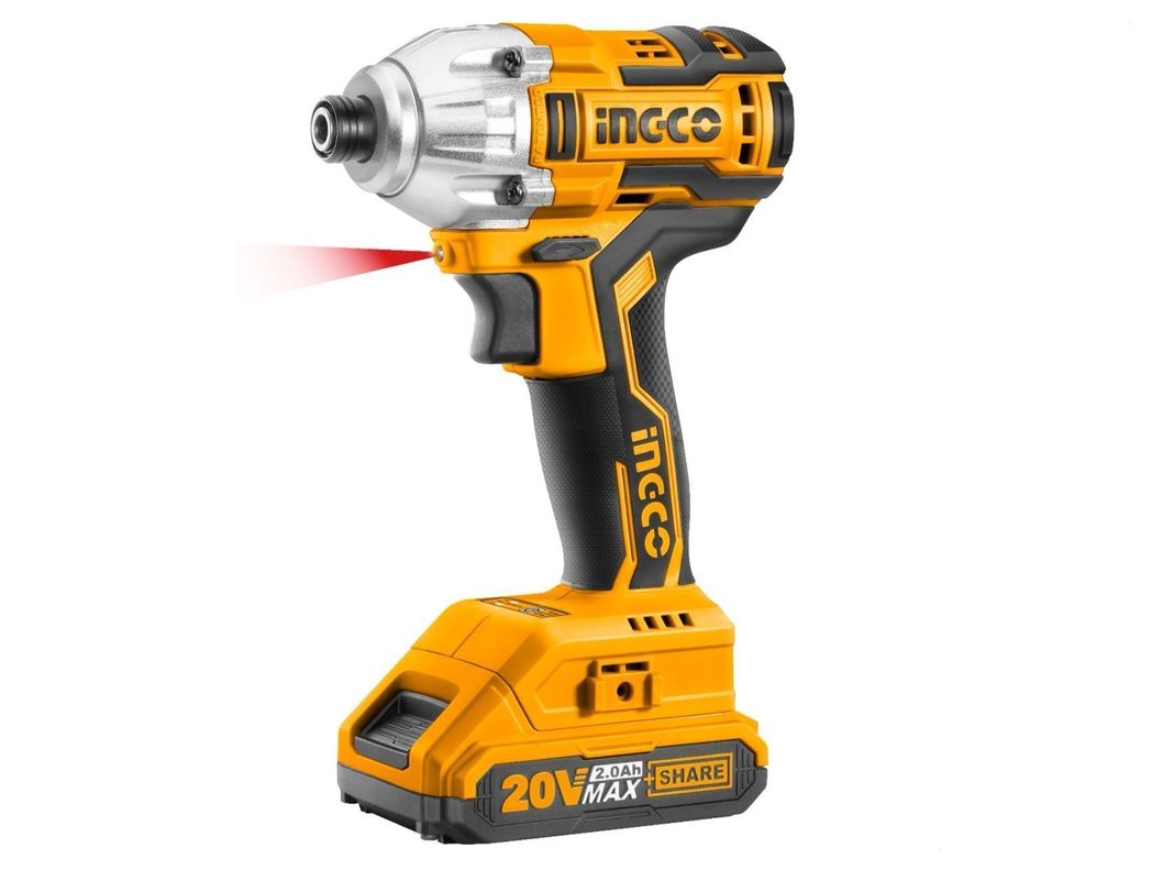 Atornillador De Impacto Ingco 20v + 2 Bat 2 Ah+ Carg + Bolso-1