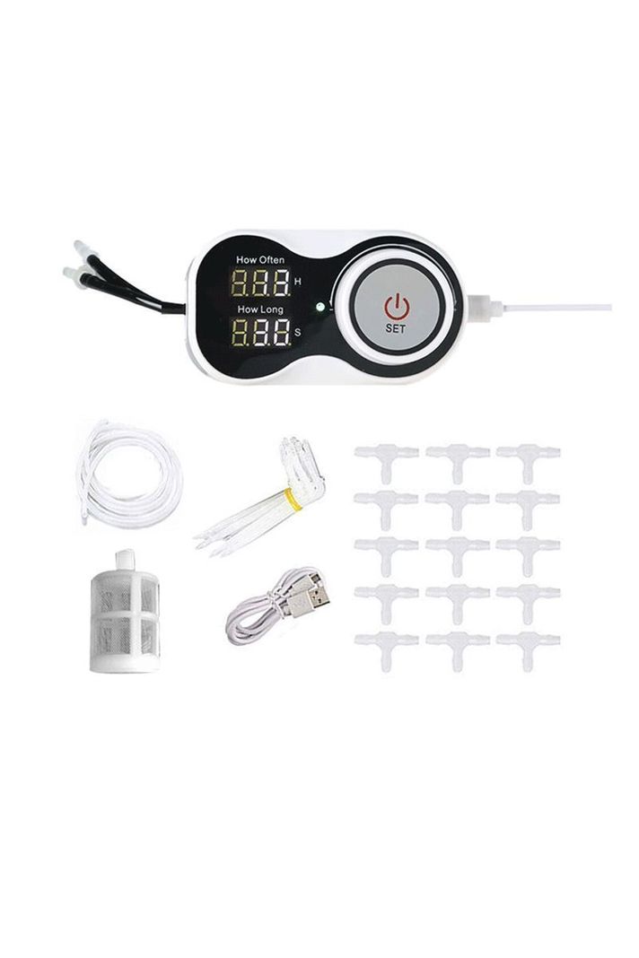 Sistema riego con temporizador por goteo plantas	-1