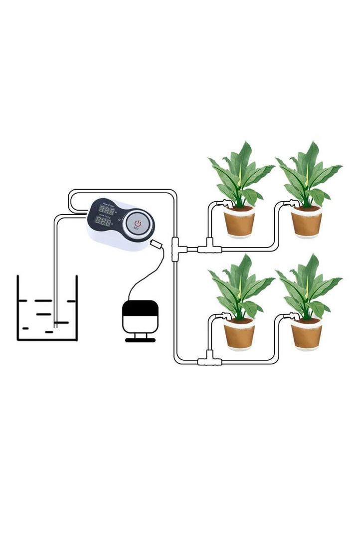 Sistema riego con temporizador por goteo plantas	-2