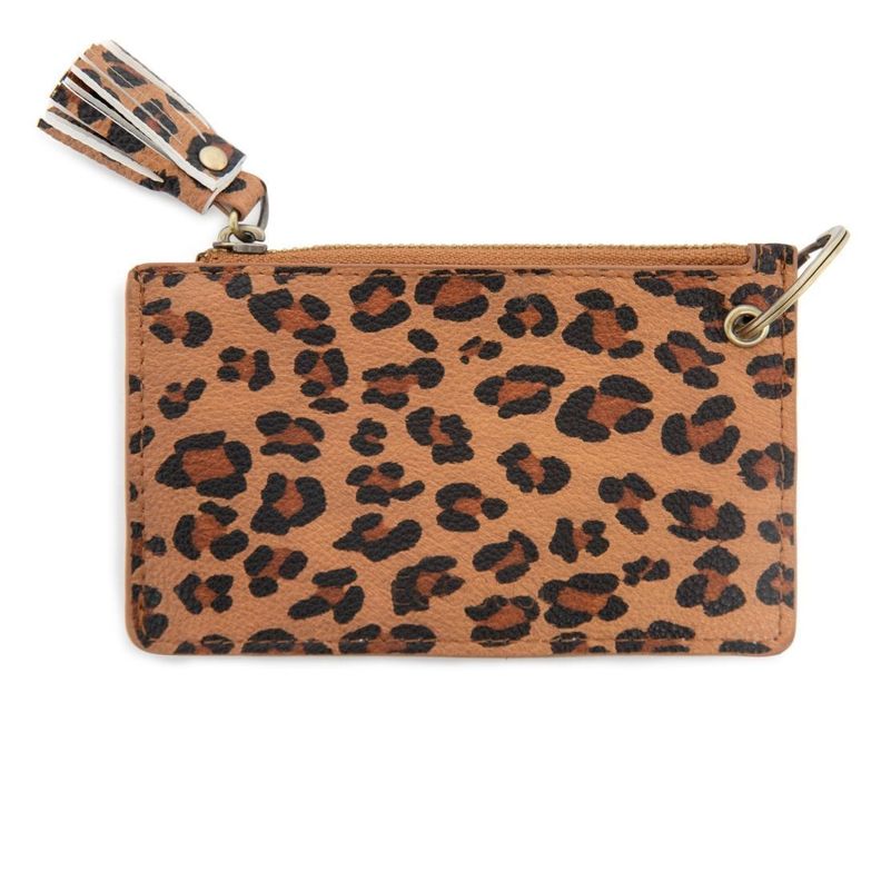 Ecosusi Llavero de pulsera con borla y lazo  - leopardo marrón-4