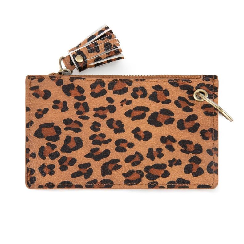 Ecosusi Llavero de pulsera con borla y lazo  - leopardo marrón-1