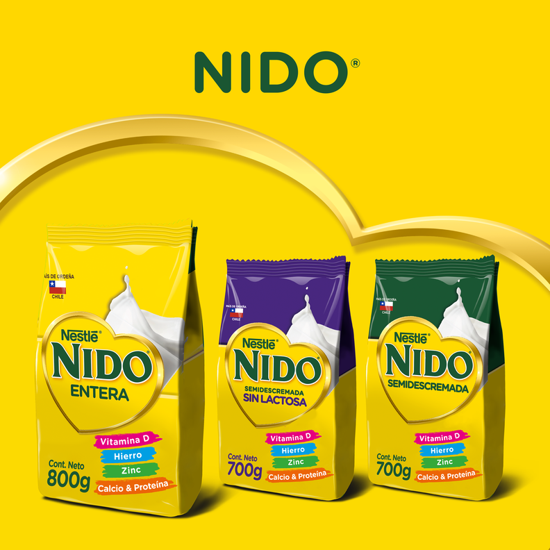 Leche en polvo NIDO® Semidescremada Bolsa 700g Pack x3
-4