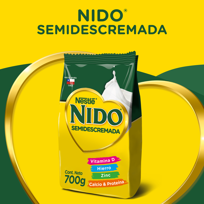 Leche en polvo NIDO® Semidescremada Bolsa 700g Pack x3
-2