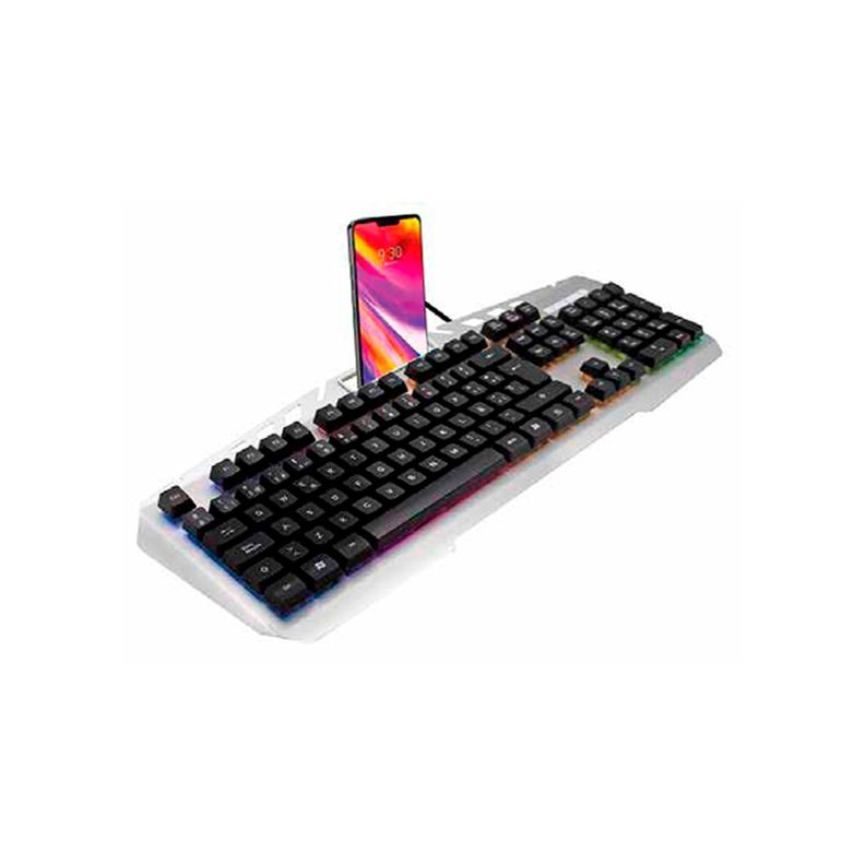 Teclado Gamer Retroiluminado Con Dock Para Celular Dblue Silver-1