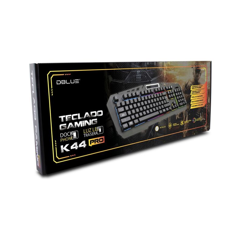 Teclado Gamer Retroiluminado Con Dock Para Celular Dblue Silver-2