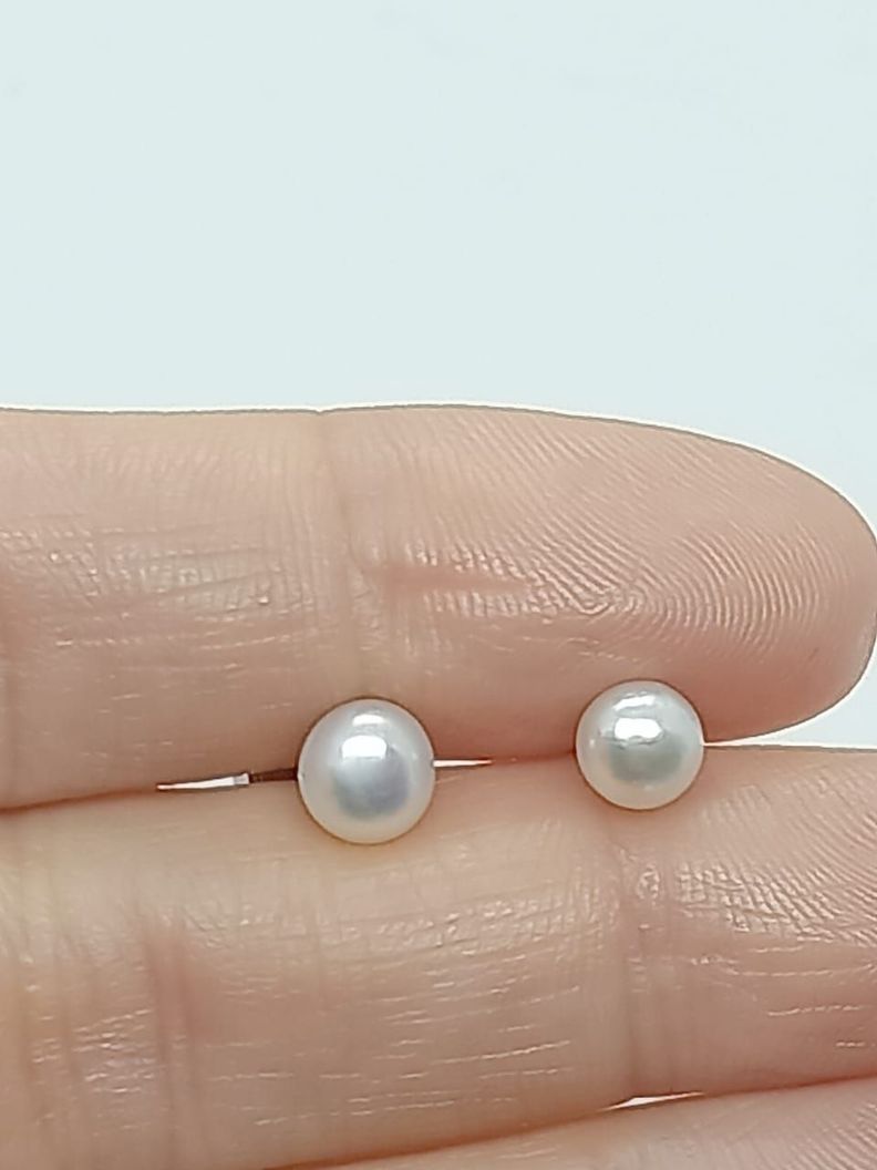 Pendientes Perlas 5mm con cierre tuerca tapa de seguridad-3