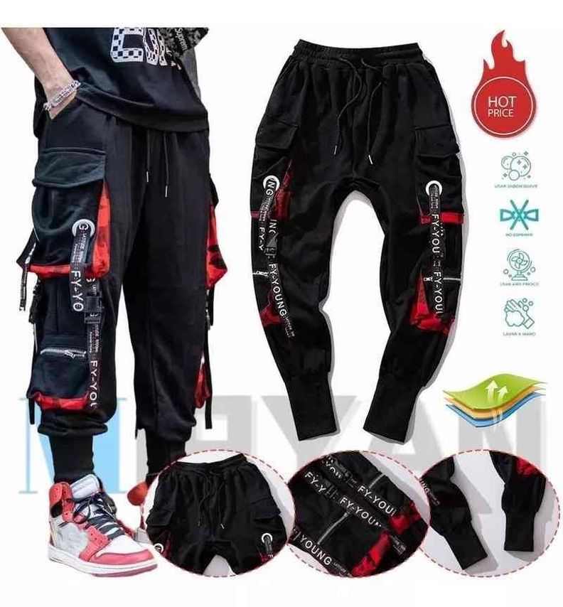 Pantalones Gym Cargo Casual Joggers Con Bolsillo Para Hombre-1