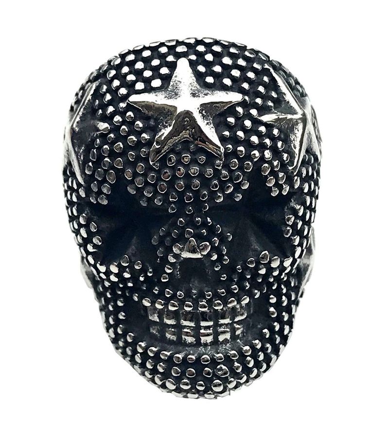 Anillo Acero Calavera Stars N° 9-0