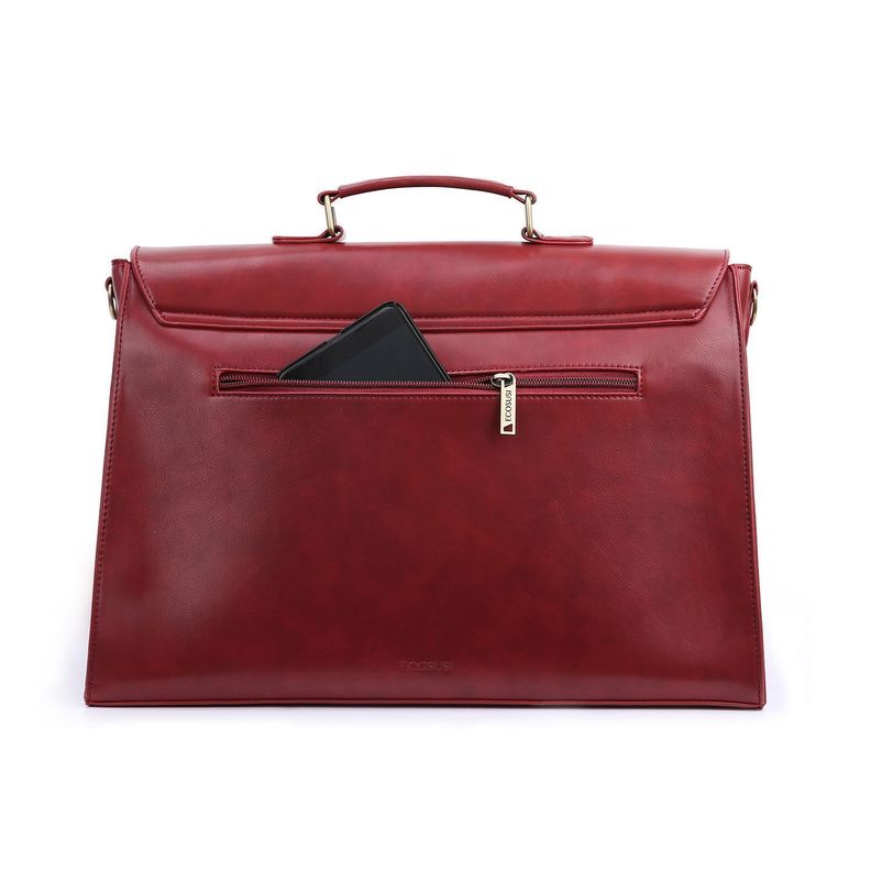 Ecosusi Maletín BOW para laptop 14" - Burdeo-4