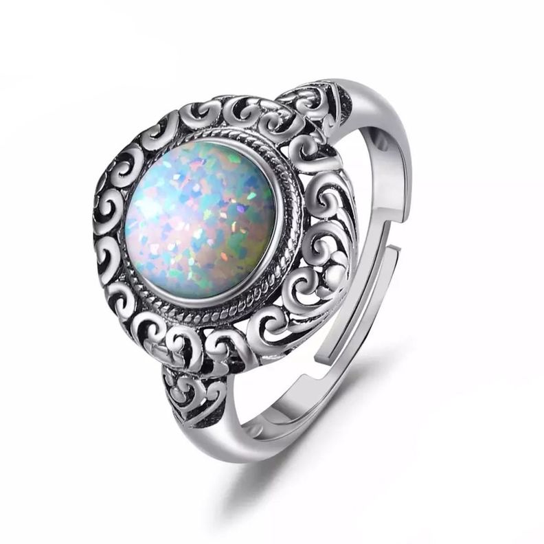 Anillo Ajustable Plata 925 Opalo-0