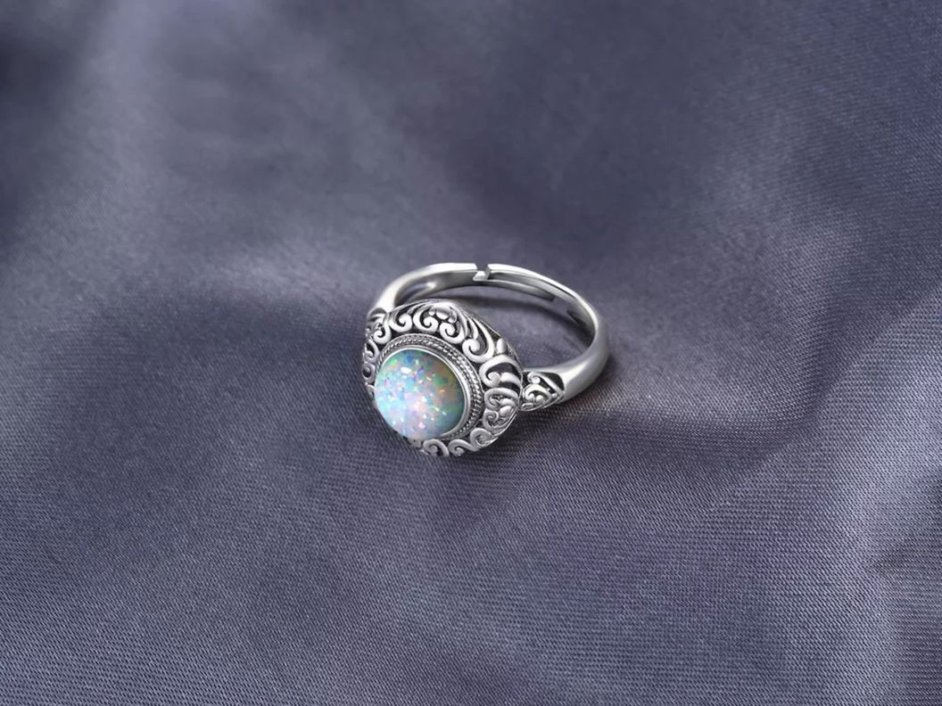 Anillo Ajustable Plata 925 Opalo-1