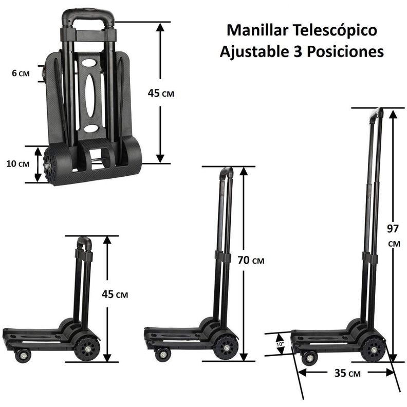 Carro Plegable De Carga Tipo Plataforma 65 Kilos Yegua-1