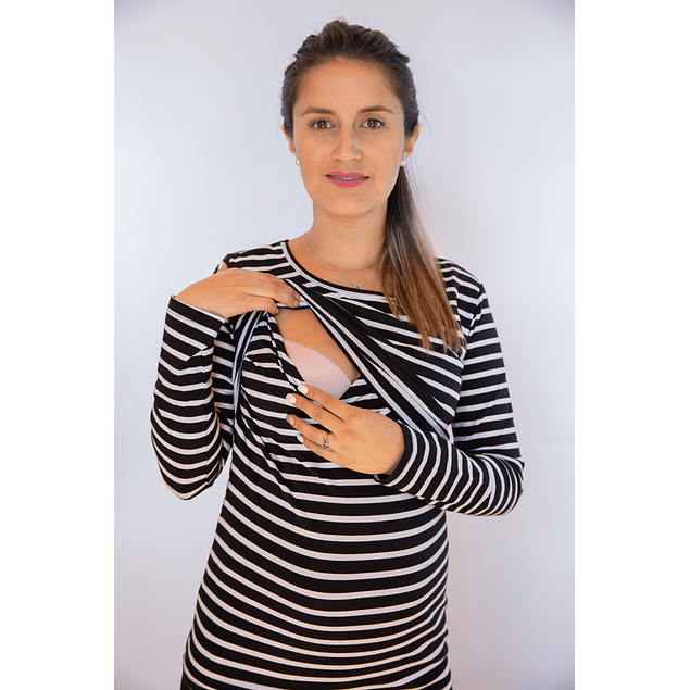 Polera Emma Embarazo y Lactancia Black-1