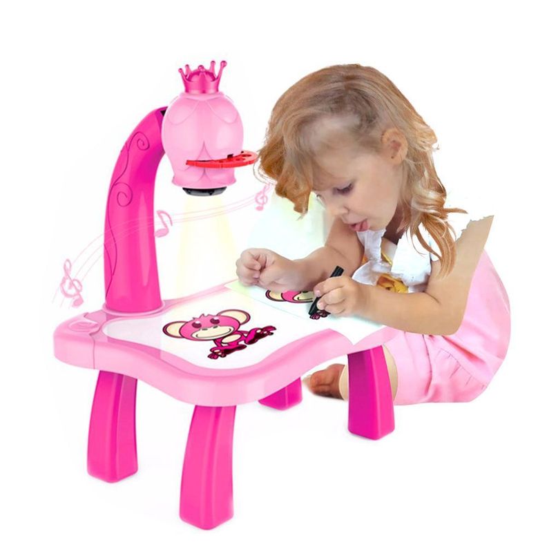 Proyector Mesa Dibujo Juguete Aprendizaje Niños Rosado-1
