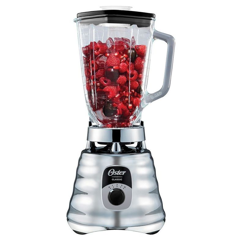 Licuadora clásica Oster® cromo con perilla ergonómica de 3 velocidades BLST4655-0