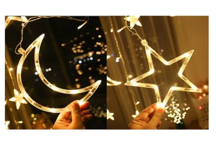 Guirnalda Navidad Usb Estrellas Lunas Cortina De Luces Led-3