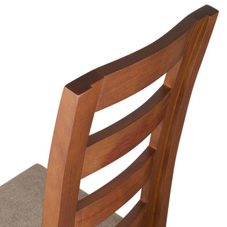 JUEGO DE COMEDOR AMELIA RECTANGULAR 8 SILLAS MADERA COLOR MIEL TAPIZ CAFÉ JASPEADO-4