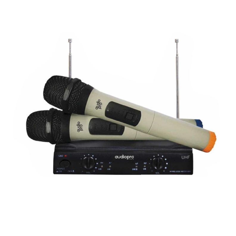 Kit 2 Micrófonos Inalámbricos UHF  200-270 MAH Audiopro-0