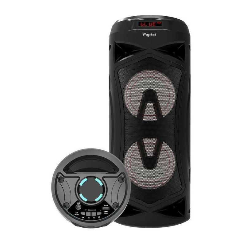 PARLANTE BLUETOOTH  4"x2 /10W /FM/TF/USB/ MIC/LUCES NEGRO-0