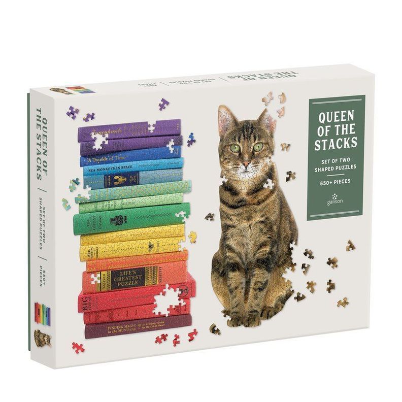 2 PUZZLES CON FORMA 650PCS, QUEEN OF THE STACKS-1